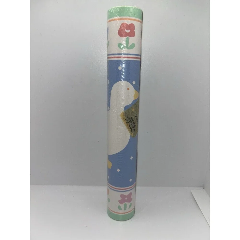 Vintage 80's Waverly Wallcovering Blue and White Goose Wall Border Non-Pasted